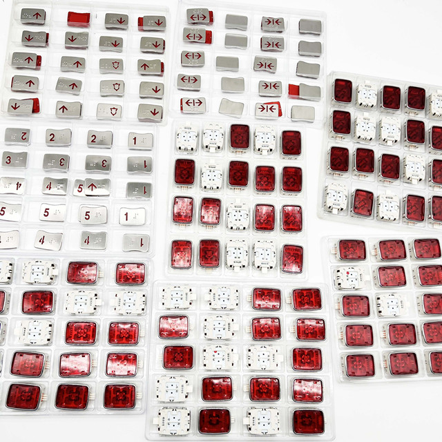SOK Elevator Push Button stainless steel plate with braille tact switches 24V 4 pins