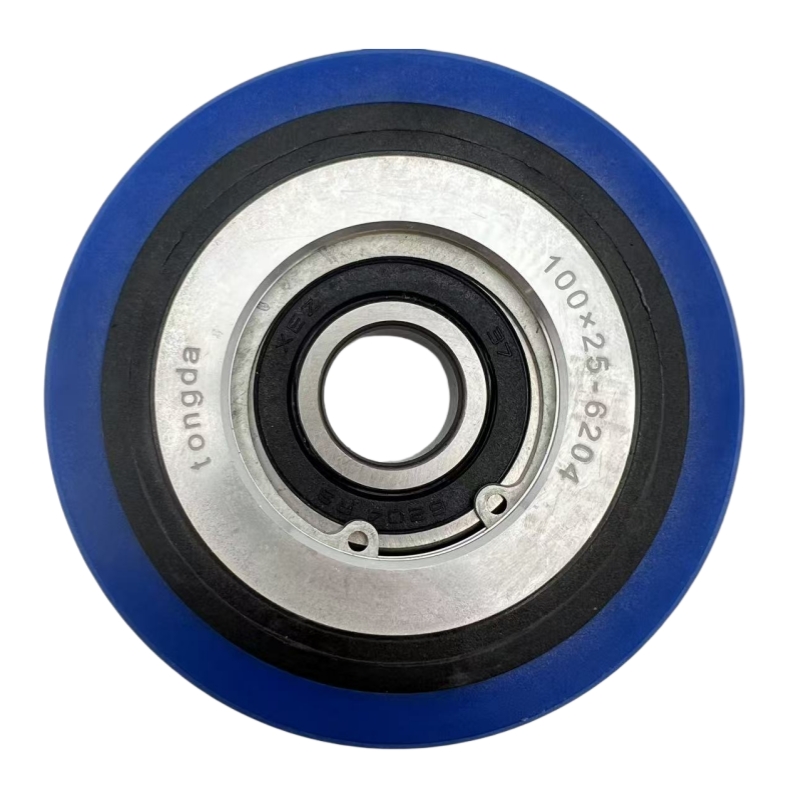 SOK Escalator Step Roller 100*25-6204 Step Wheel Original Blue Color Roller Three-layer Aluminum-core Roller for Escalator Spare Parts 