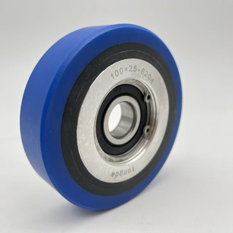 SOK Escalator Step Roller 100*25-6204 Step Wheel Original Blue Color Roller Three-layer Aluminum-core Roller for Escalator Spare Parts 